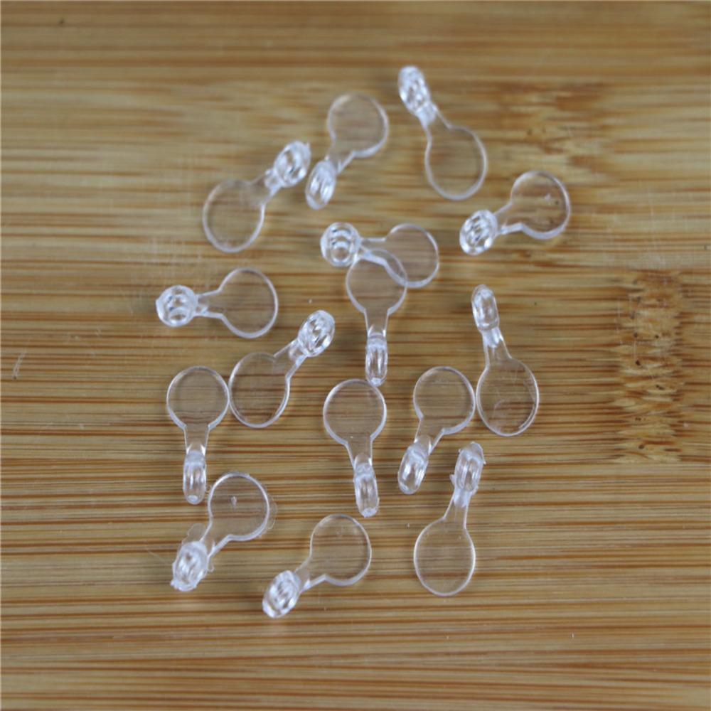 200pcs Oval Glue-on Flat Pad Bails Transparent Acrylic Transparent Cabochon Pendants  Home