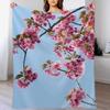 Pink Flowers ( Cherry Blossum) Throw Blanket Baby Designers Soft Luxury Throw Blankets