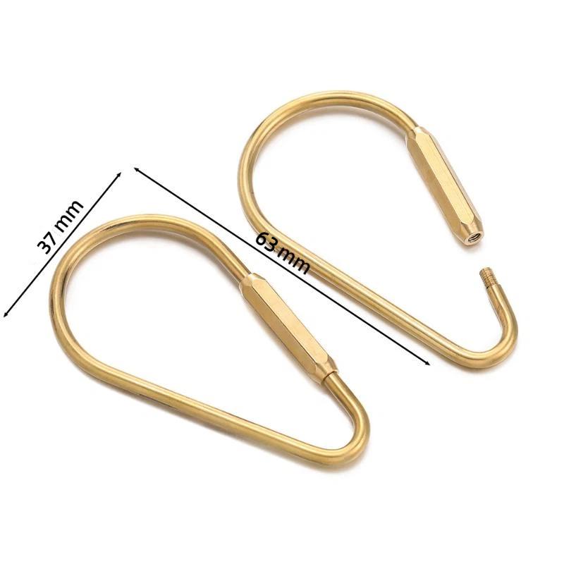 Messing Schlüsselanhänger mit Schloss D Schlüsselanhänger Goldfarben Camping Karabiner Überleben Campingausrüstung Schnallen Haken Schlüsselring Zubehör