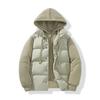 Winter new fake two-piece couple hooded cotton-padded clothes trendy brand wear warm cotton-padded jackets