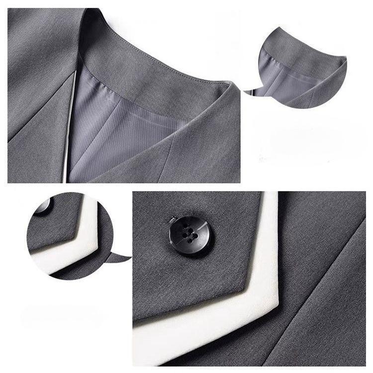 Vestă Costum Neregulată Femei Fără Mâneci Primăvară Toamnă Stratificare Birou Profesional Smart Veston