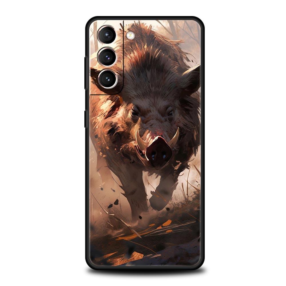Wild Boar Phone Case for Samsung Galaxy S26 S25 S24 S23 S22 S20 S21 FE Ultra S25 Edge Plus 5G Soft TPU Cover Fundas Capas Coque