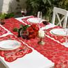 Valentine's Day Table Runner Placemat - Heart Lace Table Cloth Heat Insulation Pad for Romantic Holiday Party Dining Table