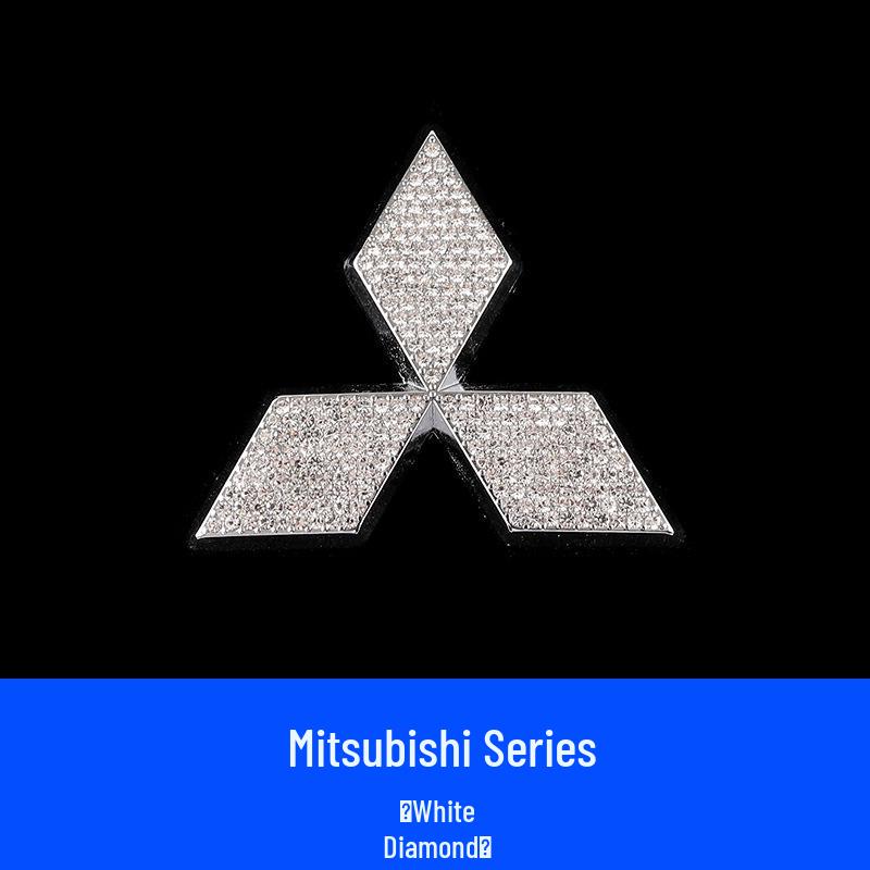 Naklejka z logo na kierownicę z cyrkoniami - Stylowa dekoracja wnętrza samochodu