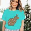 Womens Christmas Tshirt Funny Capybaras Lights Design Festive Crew Neck Girls Clothing Merry Christmas Capybara Cartoon Tshirt