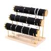 Detachable Tiered Jewelry Rack Wood Base Stand for Showcasing Bracelets and Bangles Wrist Accessories Storage Organizer