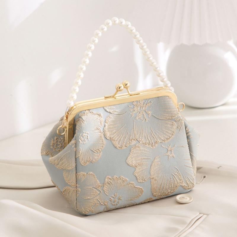 Women's bag new simple and elegant Hanfu bag Chinese antique hand-held cheongsam bag single shoulder crossbody shell bag