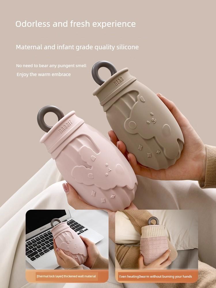 Silicone Hot Water Bottle for Pregnant Women during Childbirth, Small Size, Sealed, Explosion-Proof, Warm Stomach, Protect Neck, Gentle Warmth, Warm