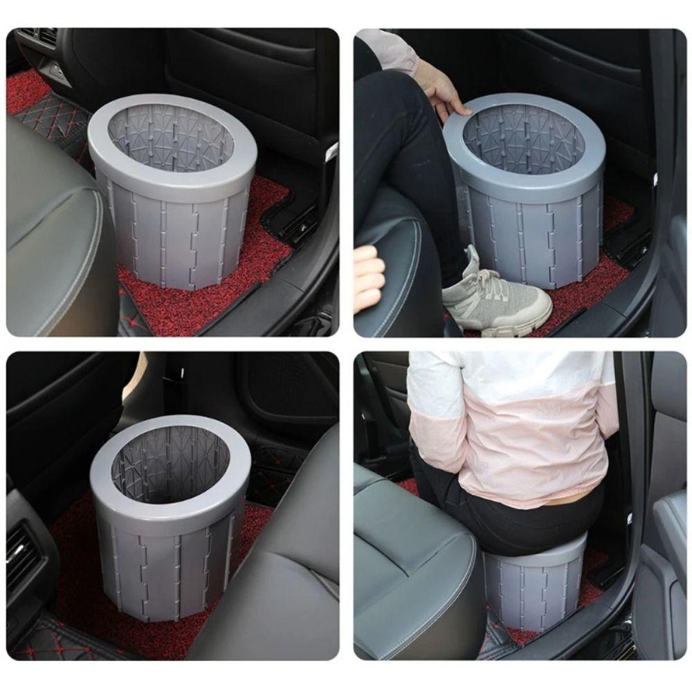 Easy To Store Outdoor Folding Toilet with Storage Bag Car Trash Can Compact Portable Potty  Travel