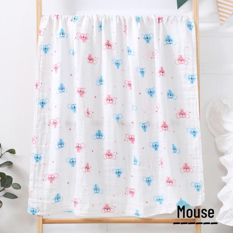 

Летняя хлопковая марлевая пеленка и банное полотенце для младенцев - Четырехслойное одеяло для новорожденных 90cm x 90cm