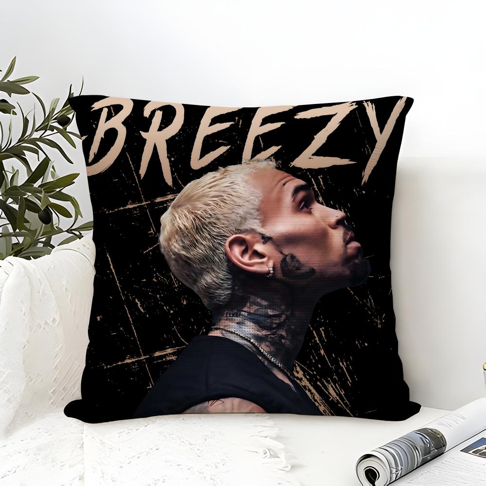 Contemporary R&B Singer Music C-Chris Brown 4 Pillow Case Linen Pillow Case Sofa Home Decor Cushion Cover Cushion Cove