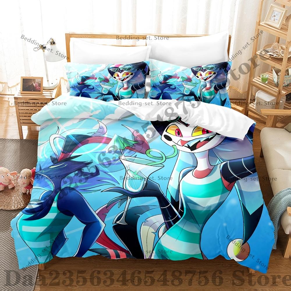 Helluva Boss Bedding Set Single Twin Full Queen King Size Bed Set Adult Bedroom Duvetcover Sets Anime Bed Sheet Set