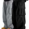 Summer men's high street style loose and versatile straight multi-pocket casual trousers thin overalls