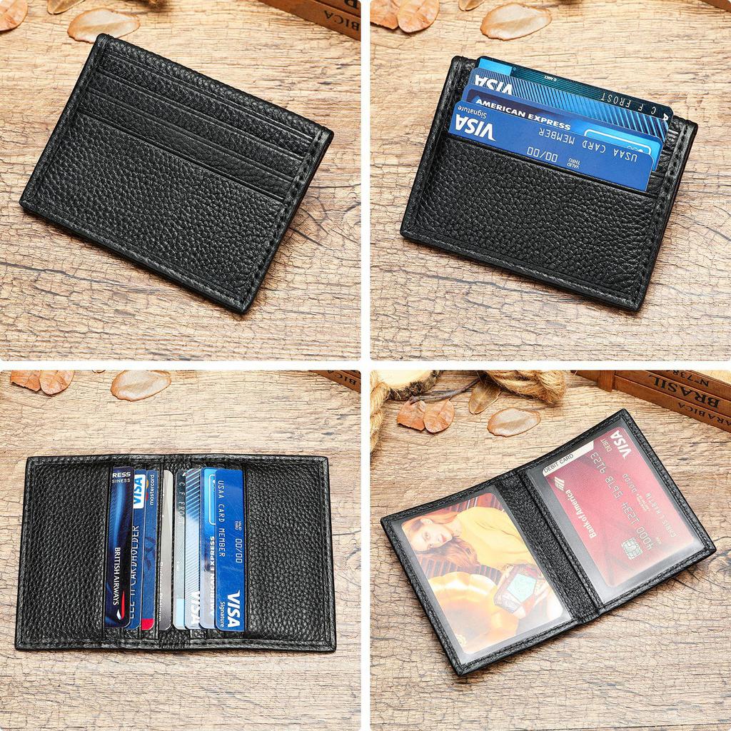 Carteira porta-cartões Marant de Couro de Vaca Ultrafina de Couro Genuíno para Homens e Mulheres