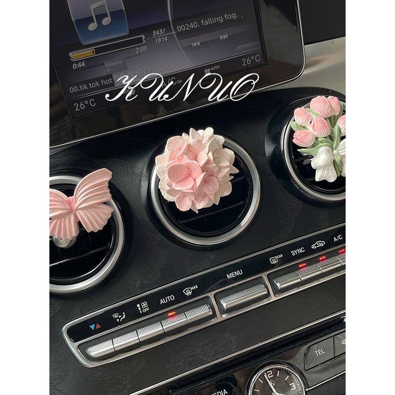 Butterfly Tulip Car Fragrance Diffuser Stone High-End Flower Car Air Vent Decoration Interior Ornament