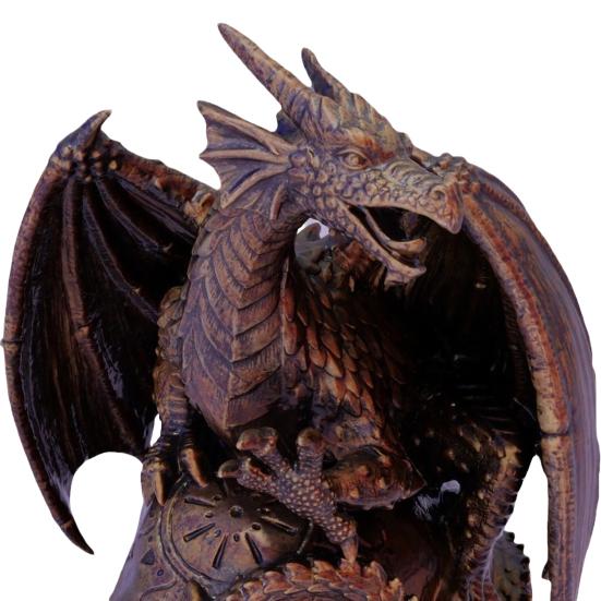 Abstract Dragon Ornament Flying Skull Resin Statue, On Human Figurine, Bookshelf Display Figurine Halloween Sculpture, Gothic Garden Decor for