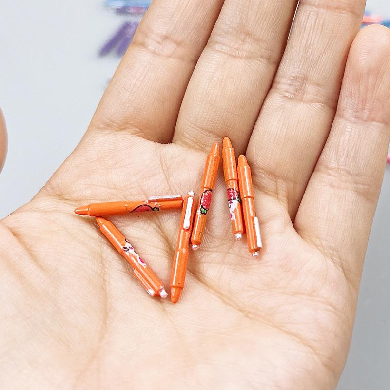 5Pcs Dollhouse Miniature Pattern Style Ball-Point Pen Model Toys For Doll Study Room Learning Scene Accessories