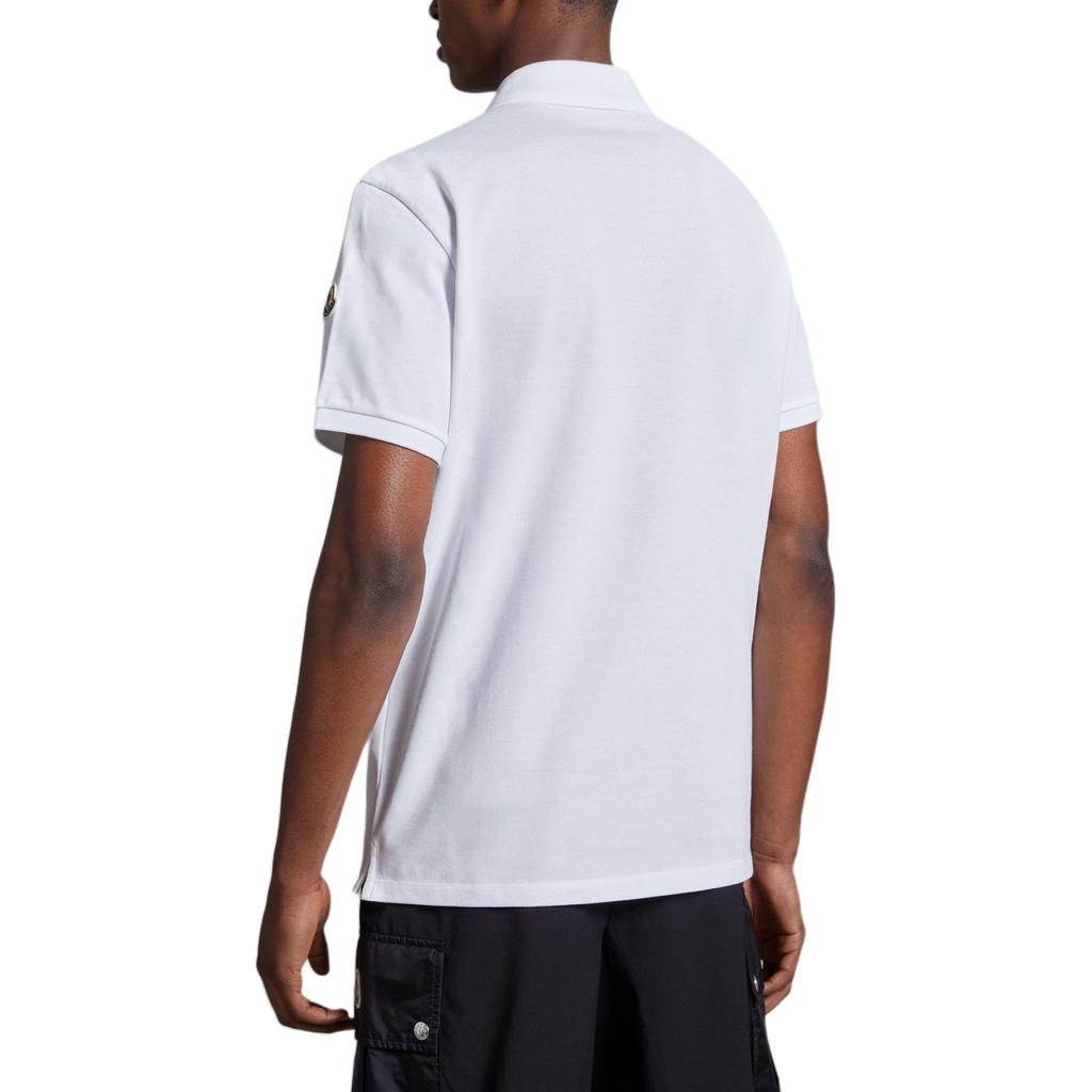 Moncler SS24 Knitted Collar Logo Pattern Short Sleeve Polo Shirt Men Polo Shirts Optical-White J10918A0000289A16002