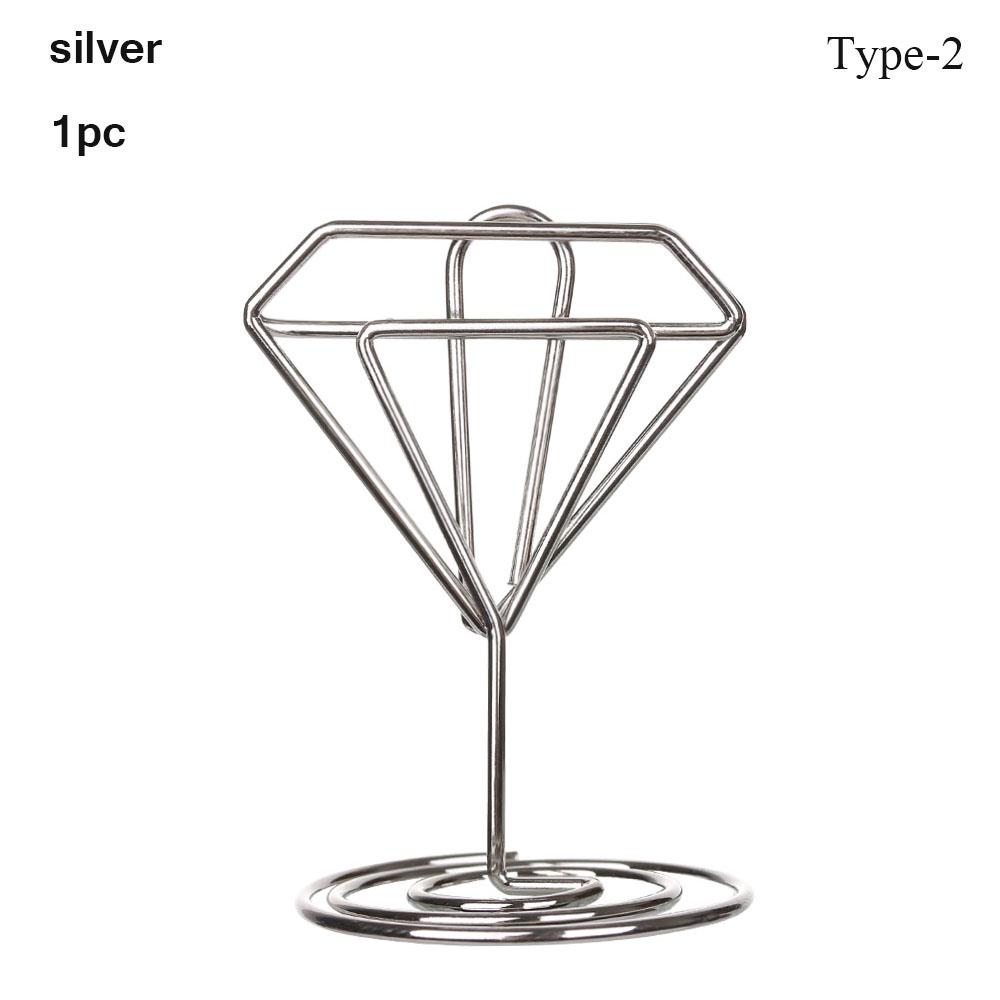 1PC Various Shapes Place Card Holder Table Metal Table Numbers Holder Paper Menu Clips Romantic Photo Holder Desktop Decoration