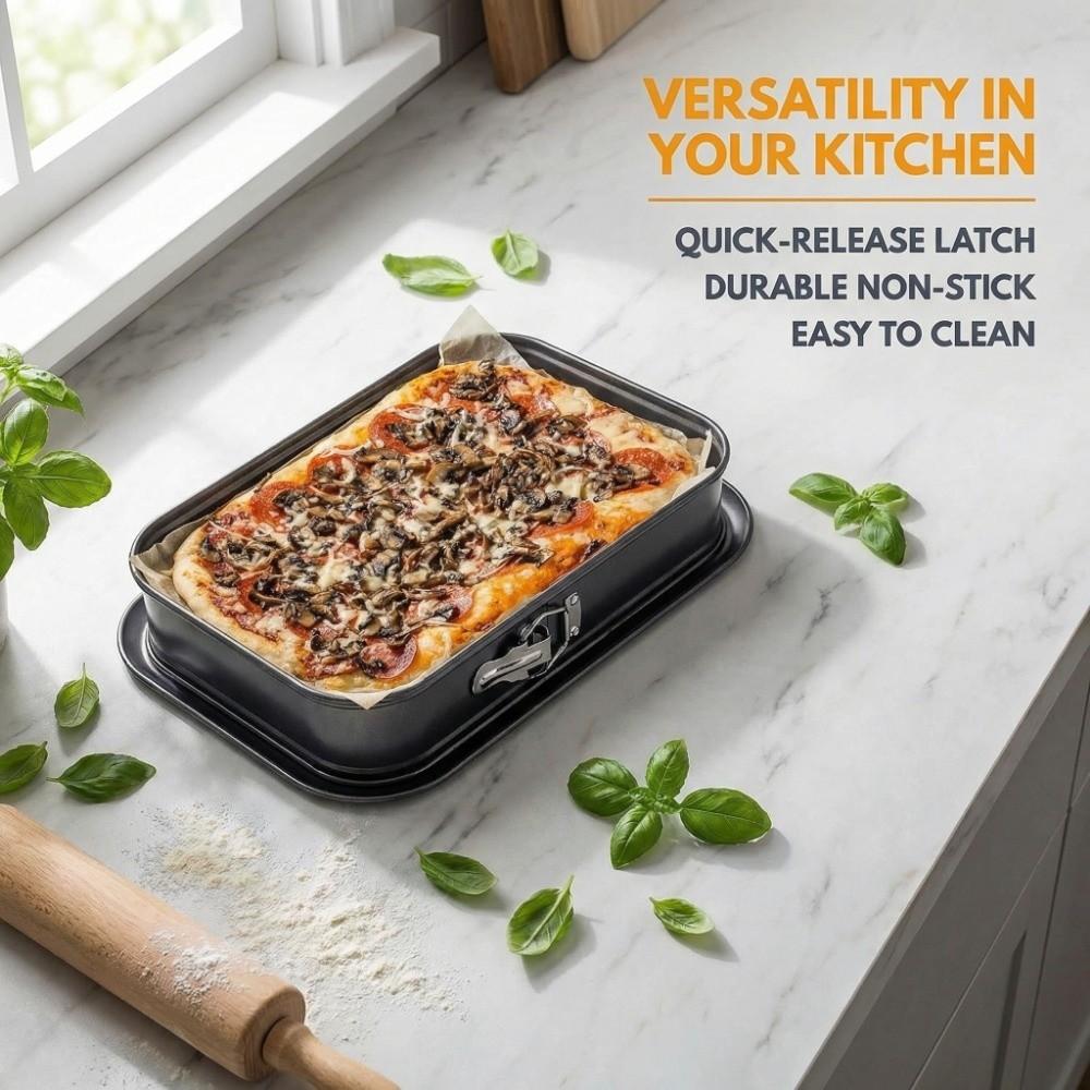 Non-Stick Coating Rectangular Cake Pan with Buckle Cheesecake Baking Mould  Pastry Making
