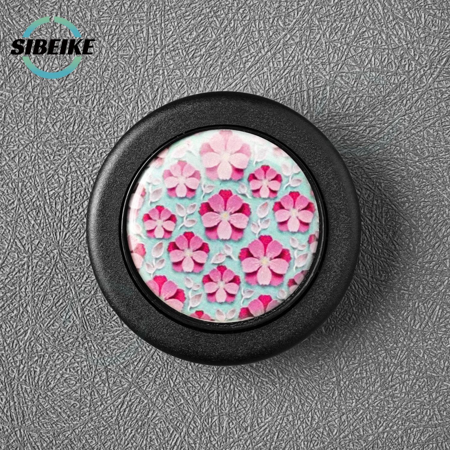 JDM Modified Flower Pattern Style Horn Button Universal Steering Wheel Horn Push Cover Button A