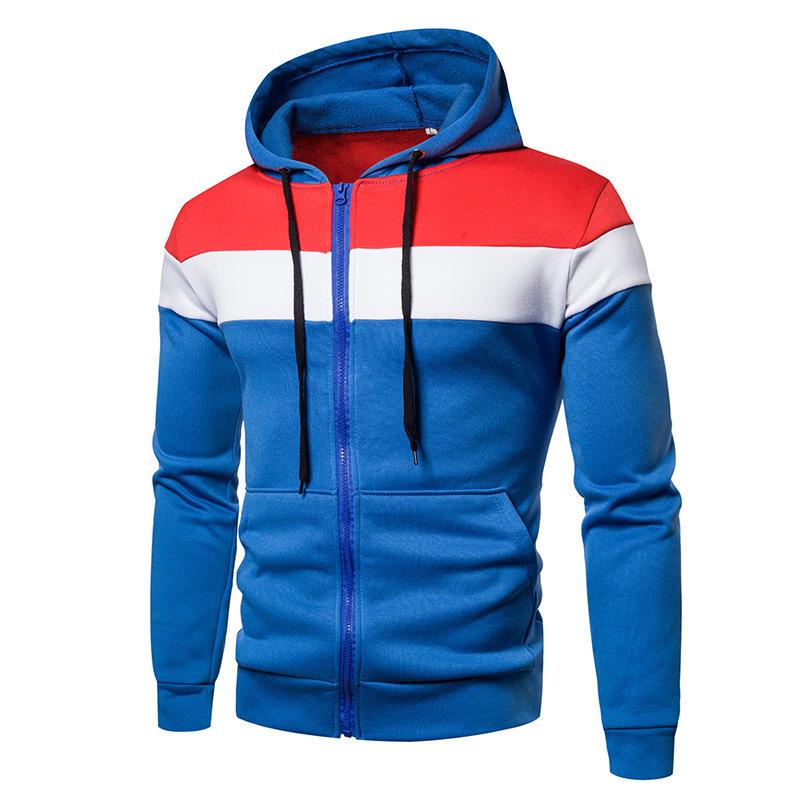 2023 Men s Sports Casual Hooded Jacket with Zipper - Plus Velvet and Thick for Spring and Autumn Extra Large