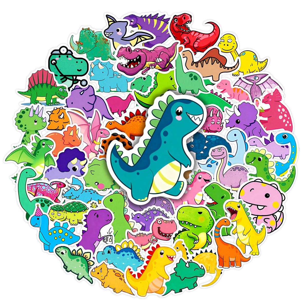 60PCS Cute Dinosaur Cartoon Stickers for Phone Cases & Laptops