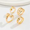 4Pcs Hug Shape Adjustable Open Rings Stackable Knuckle Rings Trendy Finger Ring Jewelry  for Women