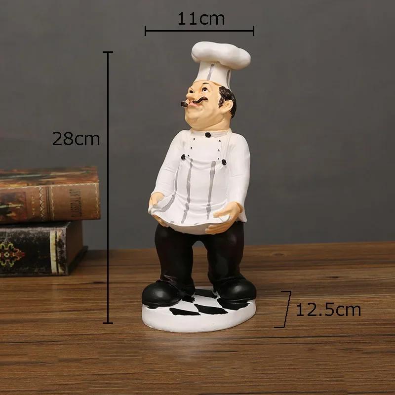 Chefes Barbudos Figuras Creativas Estatua Decoración de Escritorio Personaje Chef Profesional Escultura de Resina Adornos Decoración Moderna para el Hogar