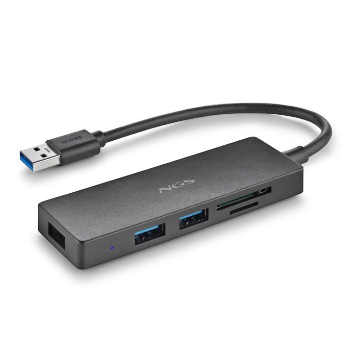 Concentrateur USB-C - NGS - iHub Reader - Vitesse De Transfert 5 Gbps - Couleur Noire - USB 3.0