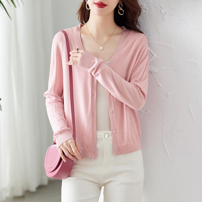 Srcr Women's Silk Blend V-Neck Knit Cardigan