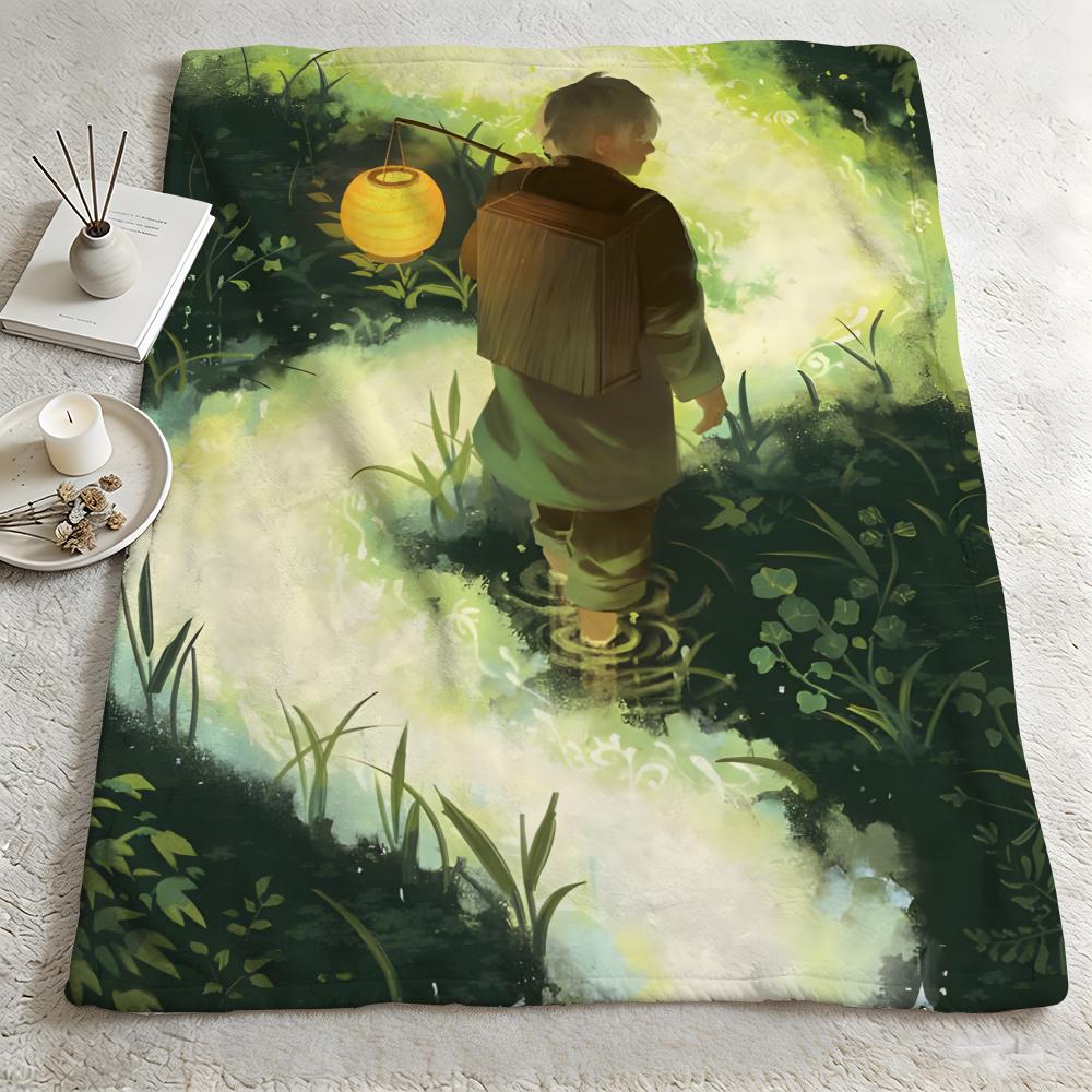 Anime M-Mushishi-i Throw Warm Soft Flannel Blanket, Multi-use for Sofa Bed Camping Travel Nap