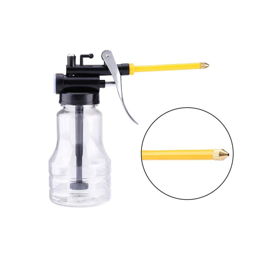 Oil Can Pump Oiler,Transparent High Pressure Oiler,250cc Transparent High Pressure Oiler Lubrication Oil Can Bottle Flex Manual Oiling Gun