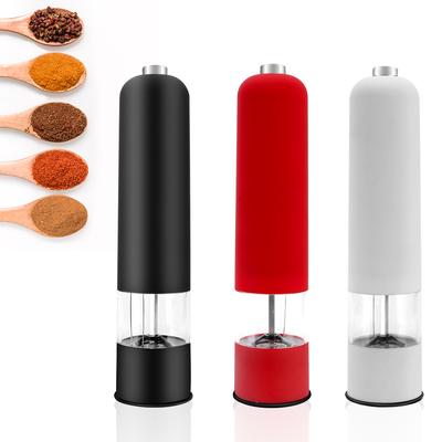 With LED Light Electric Automatic Pepper Salt Mill For Cooking Restaurants Seasoning Bottle Kitchen Tools Kitchen Accessories Spice Grinder