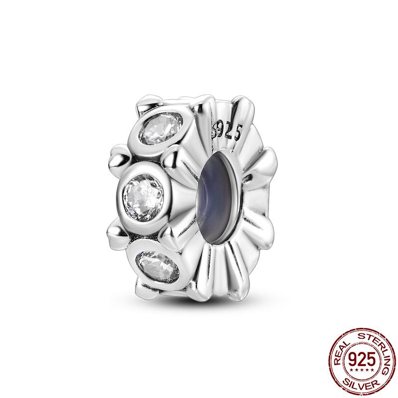 S925 Sterling Silver Clasp Silver Charms Silicone Spacer Beads Safety Chain Fit Original  Bracelet  Jewelry Women New In