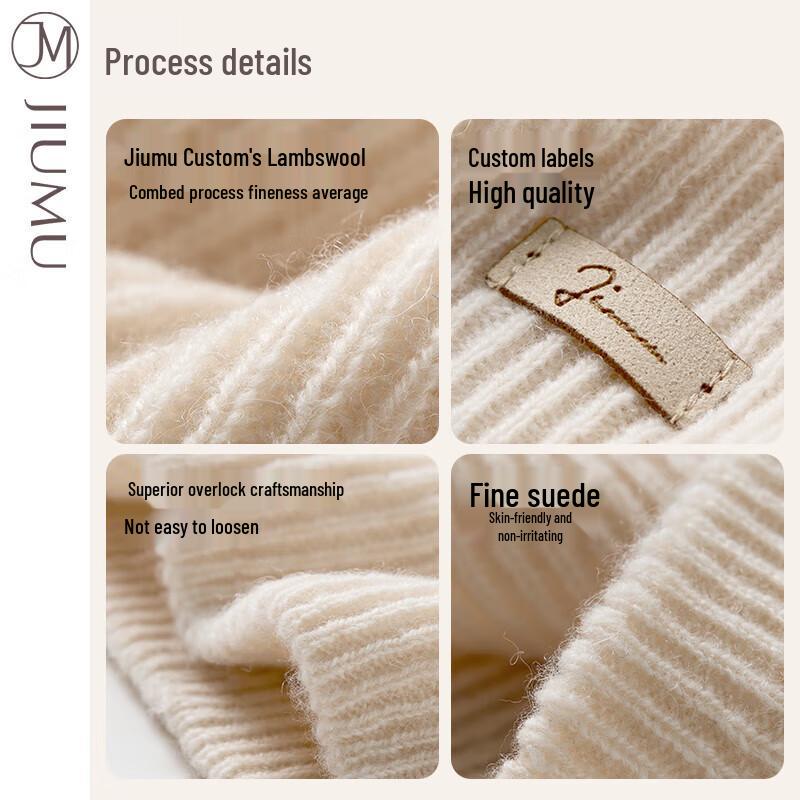 JIUMU Women's Pure Wool Neck Warmer Scarf