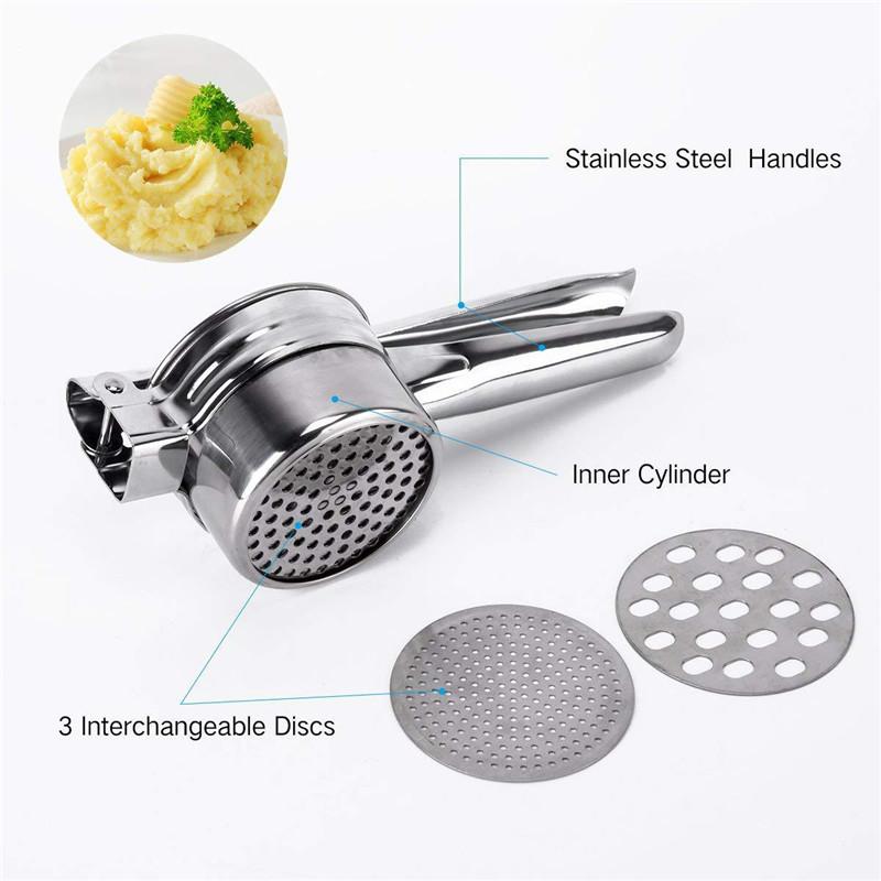Stainless Steel Manual Juicer Fruit Masher  Citrus Orange  Squeezer Vegetable Stuffing Dehydrator Potato  Tool