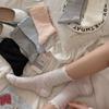 Women's Lace Mesh Mid-Calf Socks: Spring/Autumn, Cotton, Korean/Japanese Style, Ballet & Slouch Design.