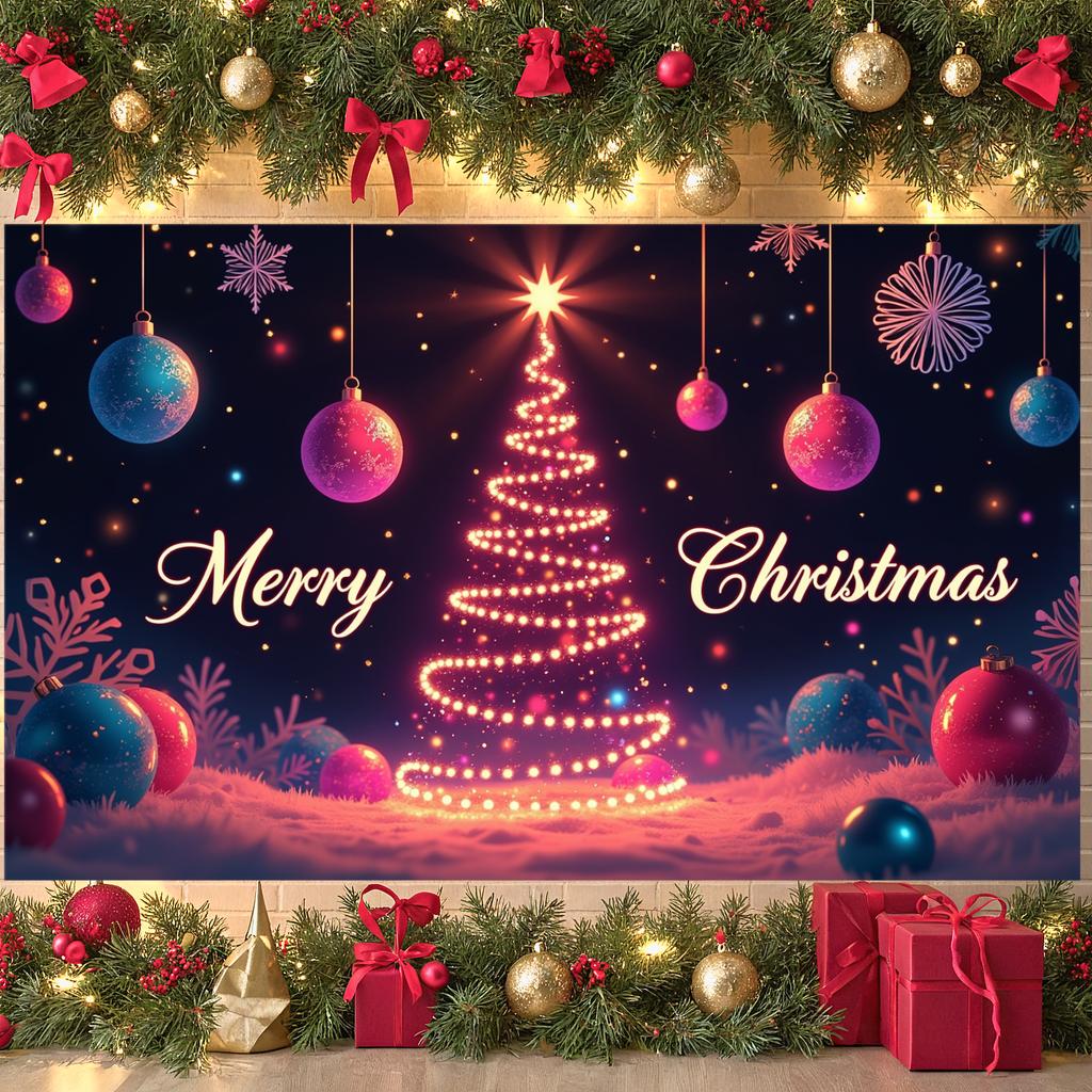 Merry Christmas Banner Holiday Decorative Winter Festive Background Xmas Display Festive Design Holiday Event Backdrop For Home