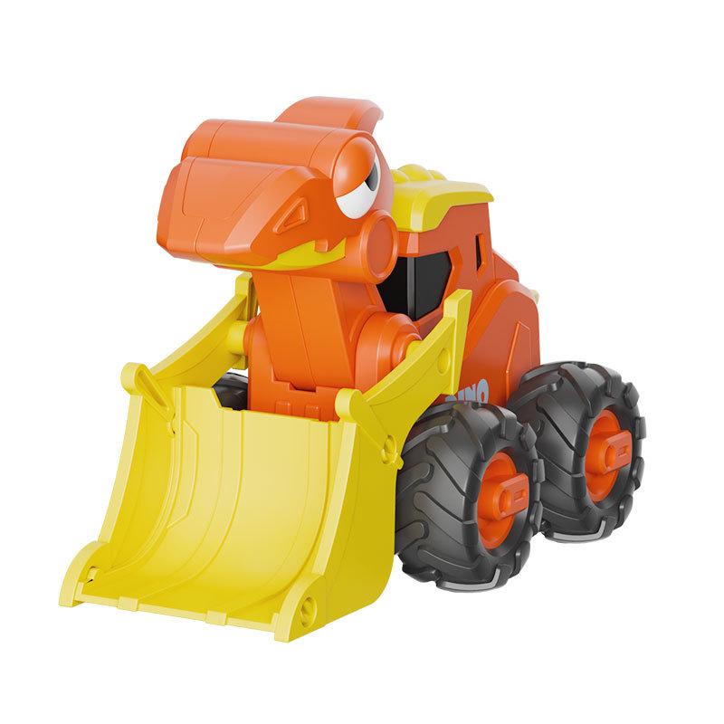 Dinosaur-Themed Pull-Back Toy Car Set: Excavator, Bulldozer & High-Speed Rail