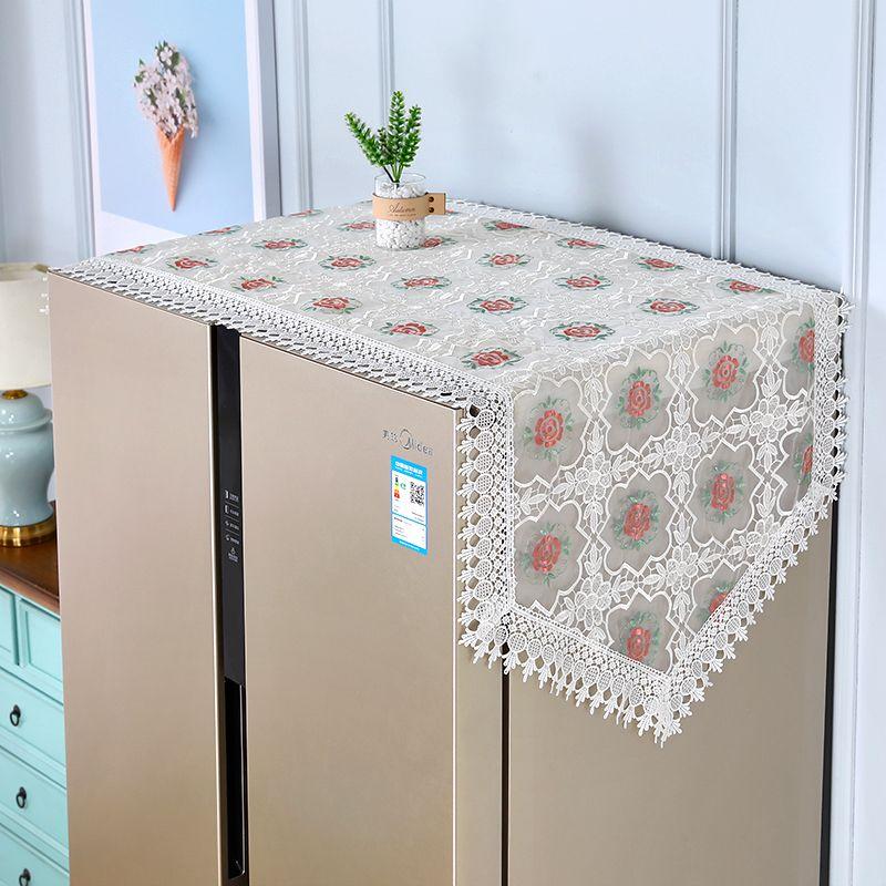 

Кружевная тканевая накидка на холодильник Тканевая пылезащитная накидка Полотенце Европейский стиль Двустворчатый Одностворчатый Чехол для холодильника Полотенце Тканевая кружевная накидка Peony Pavilion White(Sharp Corner) 60*140cm
