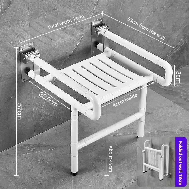 Bathroom Stainless Steel Folding Seat Toilet Handrail Anti Slip Elderly Safety Wall Stool Handicapped Armrest Bath Chair