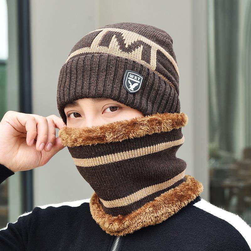 Mütze Herren Herbst und Winter Fleece Verdickt Ohrenschützer Ohrenschützer Warme Mütze Outdoor Pullovermütze Fahrradmütze Wollmütze Herren