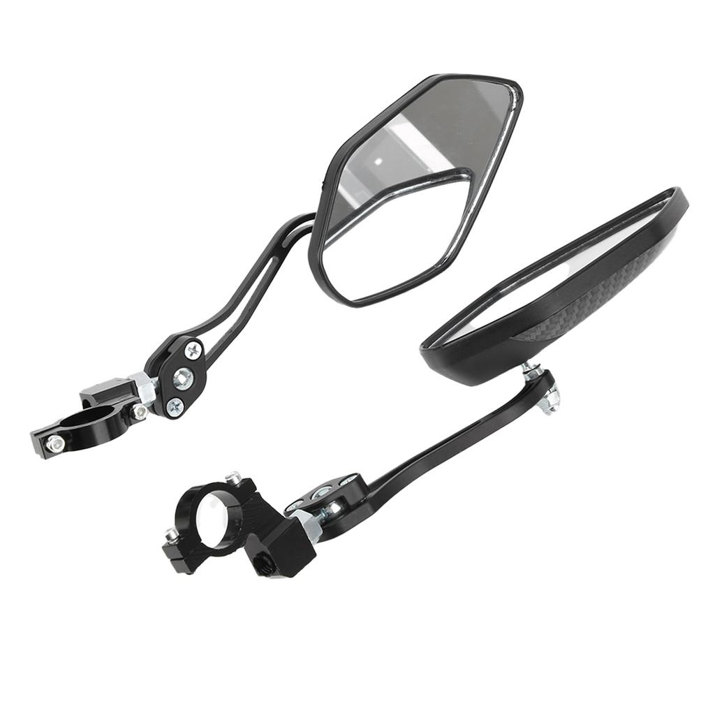 2pcs Bike Mirrors Adjustable Black Aluminum Alloy Bike Rear View Mirror for Mountain Bike Electric Bike Motorcycle
