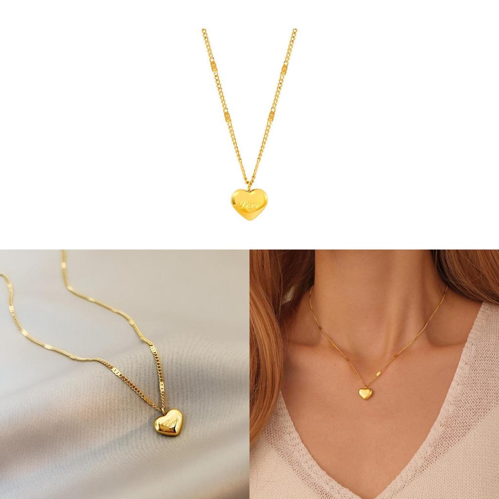 Modern Titanium Steel Numeric And Letter Pendant Necklace With Gold Finish For Gift Giving