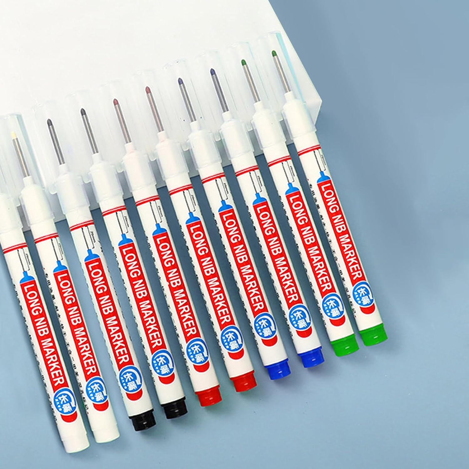 

12 штук 20 мм маркеры с длинным наконечником маркеры для труднодоступных мест маркеры с длинным носом маркеры для плитки масляный маркер для плотника для мебели черный, примерно 14 см/5,51 чёрный