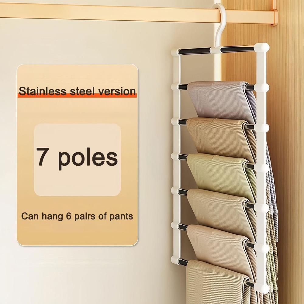 Stainless Steel Trousers Clip Foldable Closet Organizer Durable Hangers