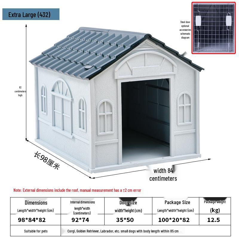 All-Season Waterproof Outdoor Dog House for Small To Large Dogs