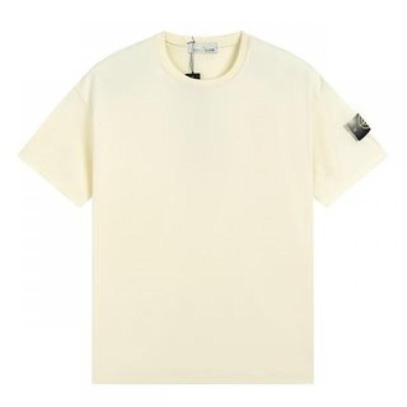 STONE Crewneck T-Shirt Loose Fit Short Sleeve Men Women Casual Basic Top