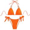 European & American Sexy Ribbed Tie-up Bikini - Hot-Selling Cross-Border Swimsuit